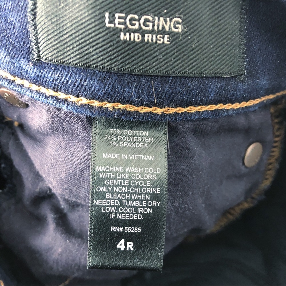 Express Legging Mid-rise Dark Denim Jeans Size 4R - Picture 4 of 5